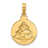 14K Polished Christmas Tree Ornament Pendant-D5832