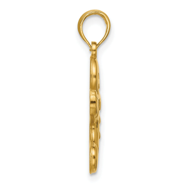 14K Polished Gingerbread Pendant-D5834