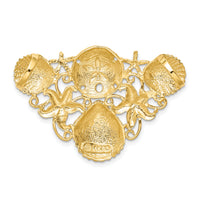 14k Sea Life Diamond-cut Omega Slide-D584