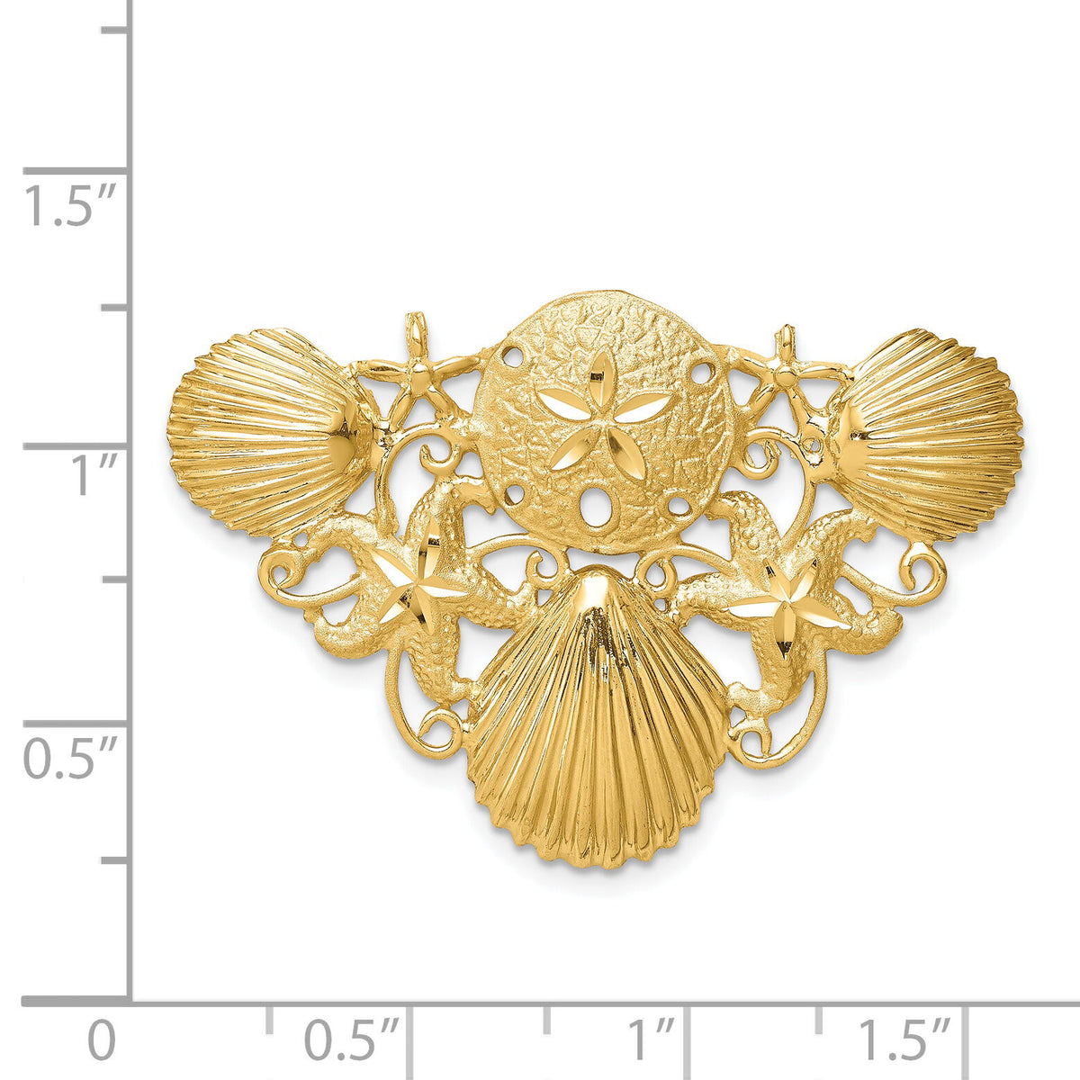 14k Sea Life Diamond-cut Omega Slide-D584