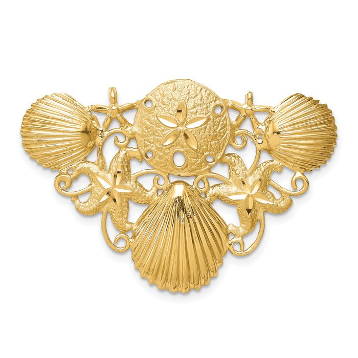 14k Sea Life Diamond-cut Omega Slide-D584