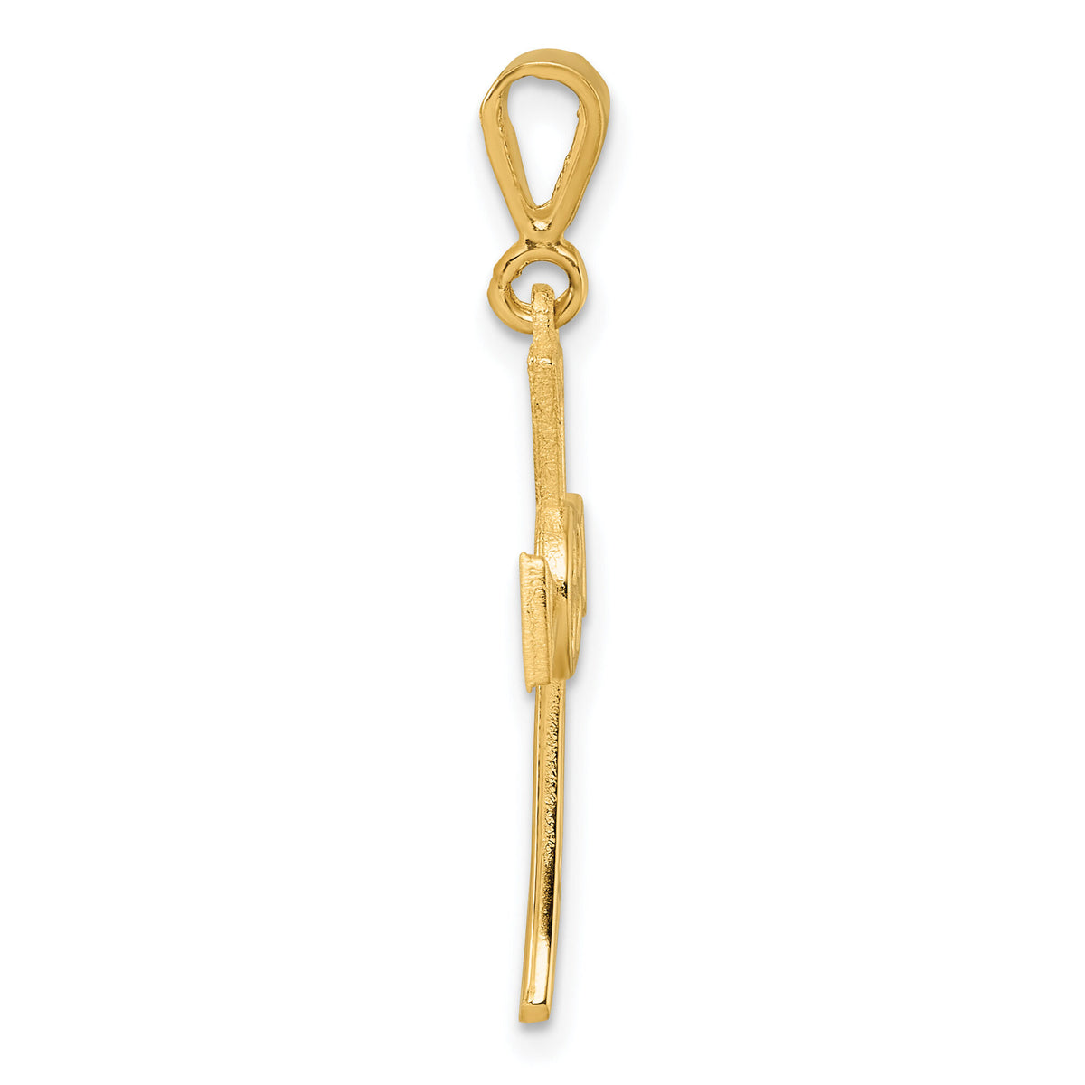 14K Polished Cross Pendant-D5842