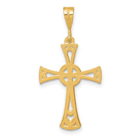14K Polished Cross Pendant-D5842