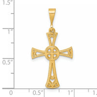 14K Polished Cross Pendant-D5842