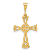 14K Polished Cross Pendant-D5842