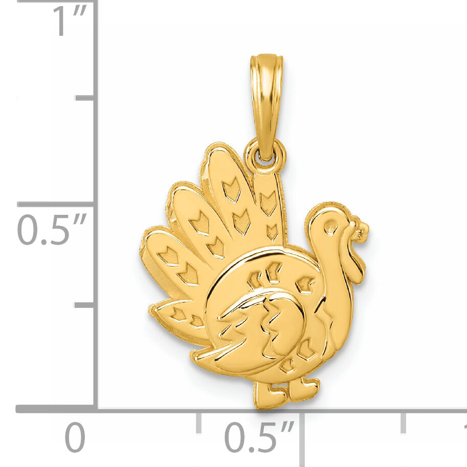 14K Polished Turkey Pendant-D5843