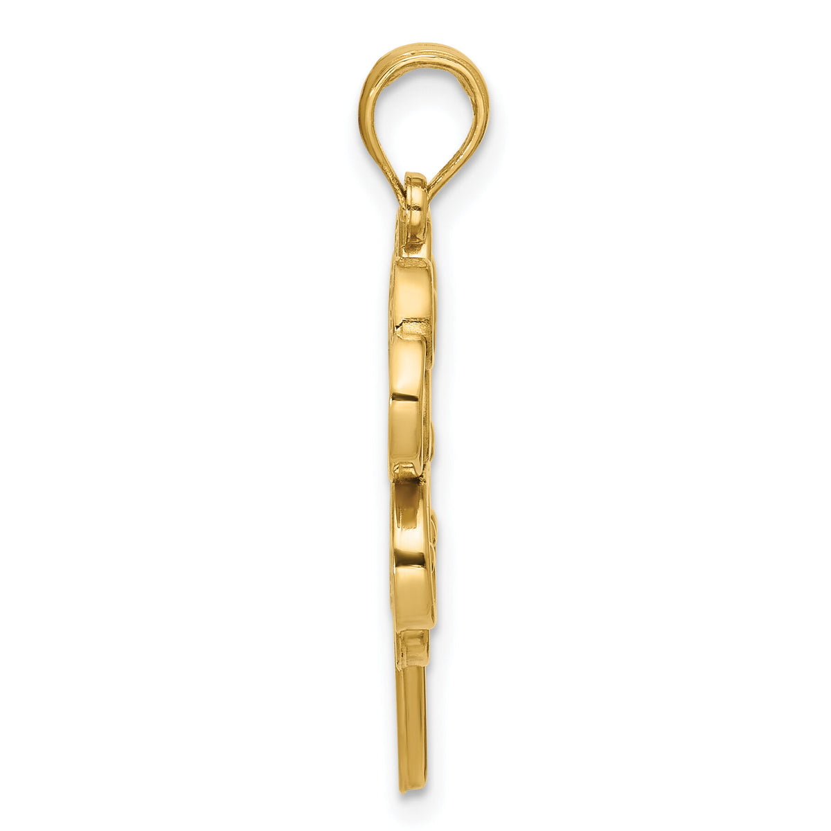 14K Polished Four Leaf Clover Pendant-D5844