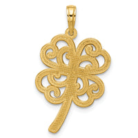 14K Polished Four Leaf Clover Pendant-D5844