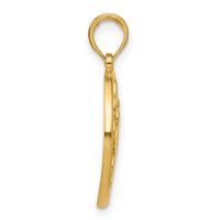 14K Polished Four Leaf Clover Pendant-D5845