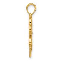 14K Polished Four Leaf Clover Pendant-D5846