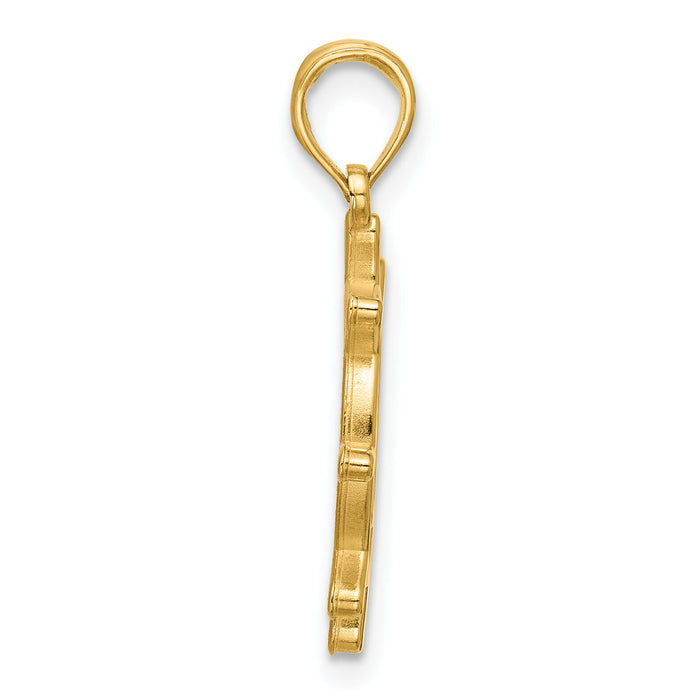 14K Polished Turtle Helm Pendant-D5854