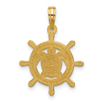 14K Polished Turtle Helm Pendant-D5854