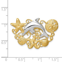 14k Two-tone Sea Life Fits 5mm/6mm Slide-D586