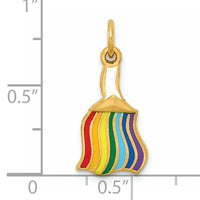 14K Polished Enameled Rainbow Brush Pendant-D5862