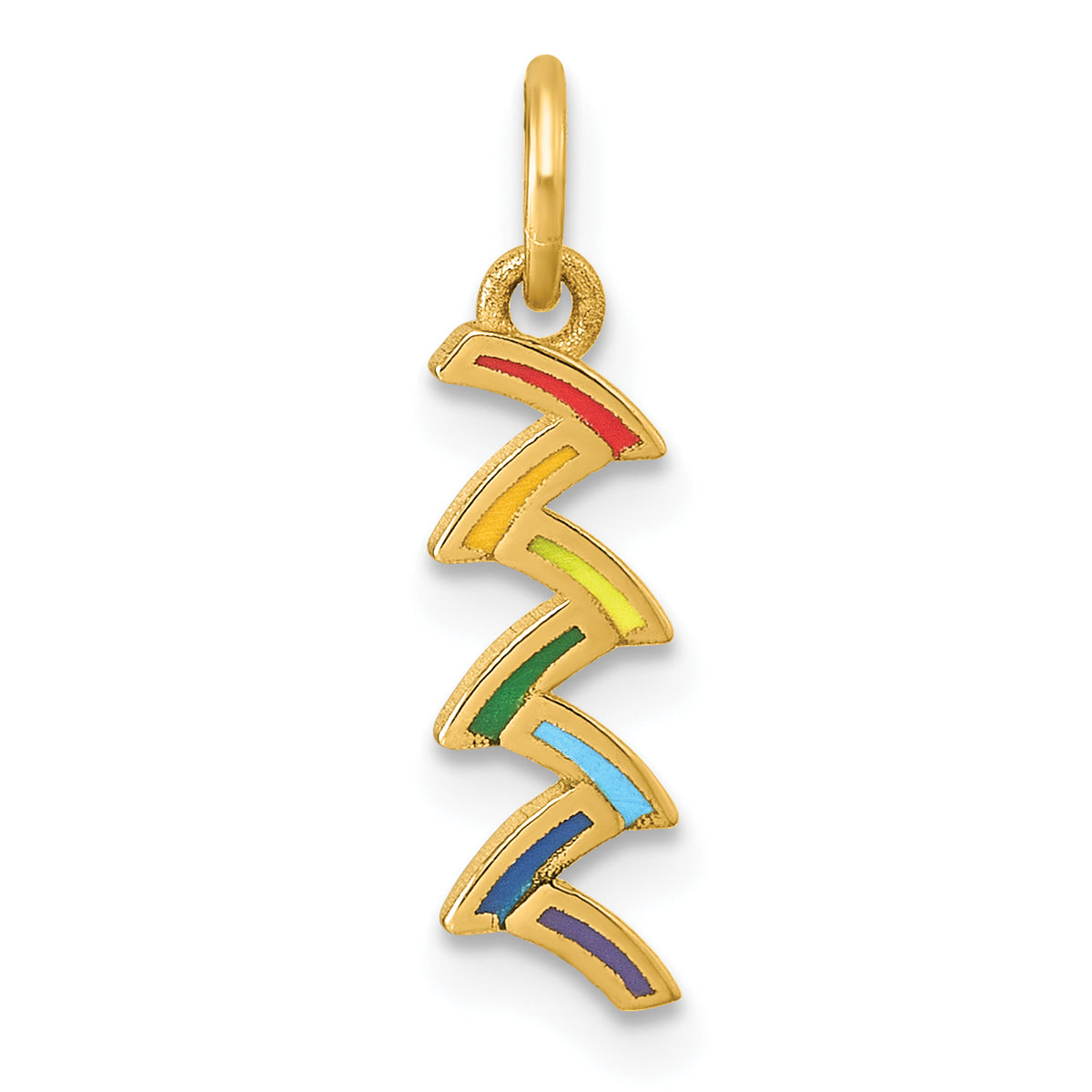 14K Polished Enameled Rainbow Falls Pendant-D5863