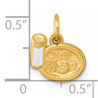 14K Polished Enameled Milk and Cookies Pendant-D5864