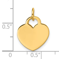 14K Polished Heart Shaped Disc Pendant-D591