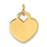14K Polished Heart Shaped Disc Pendant-D591