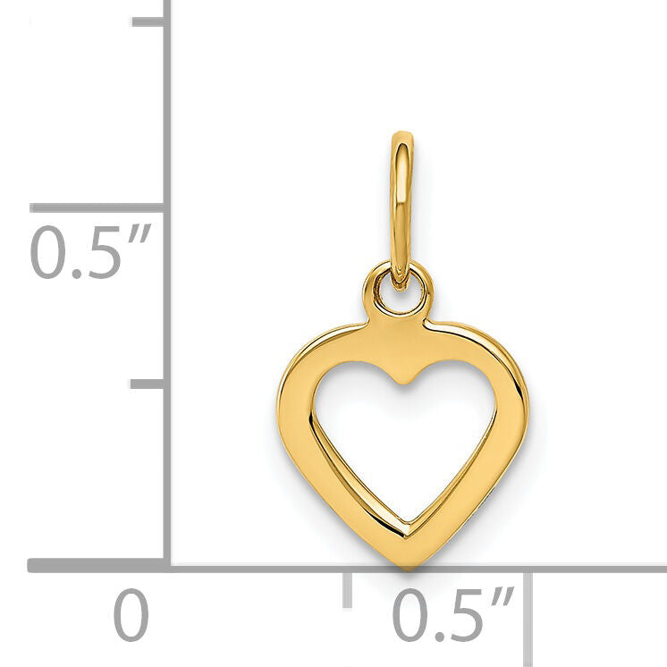 14K Polished Cut-out Heart Pendant-D604