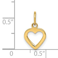 14K Polished Cut-out Heart Pendant-D604
