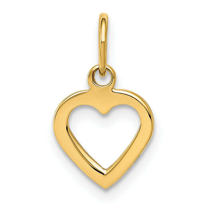 14K Polished Cut-out Heart Pendant-D604
