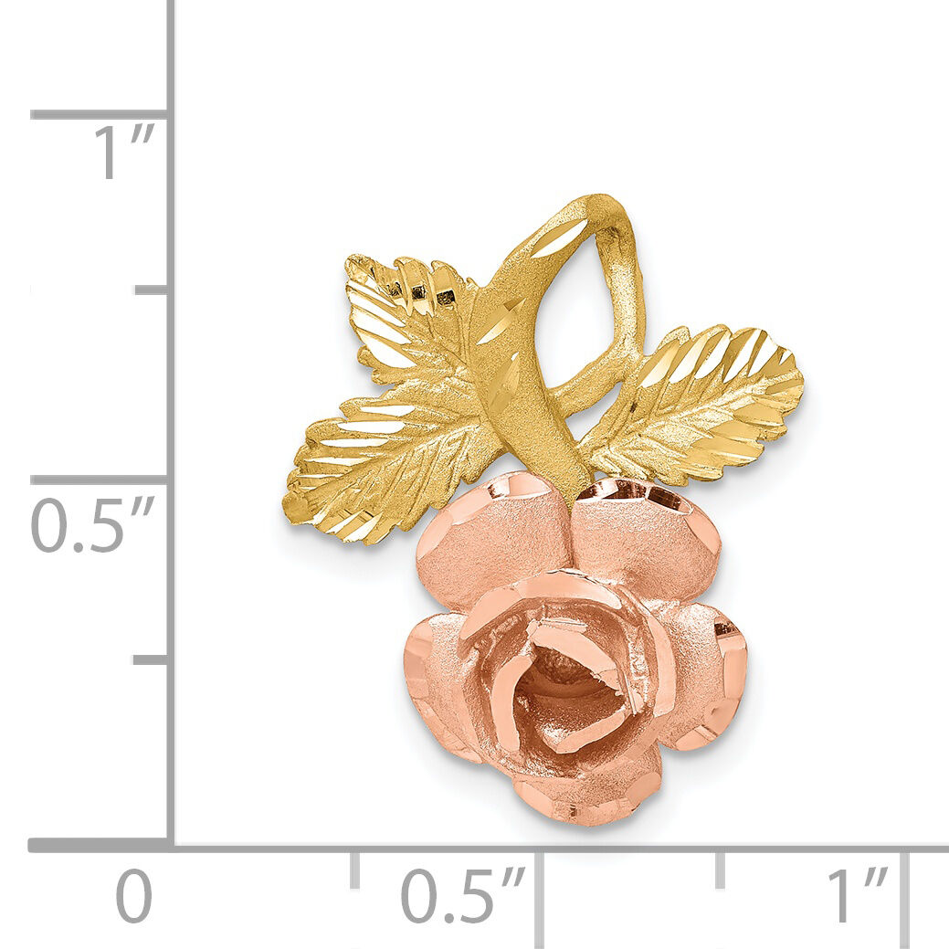 14k Two-tone Rose Chain Slide-D615