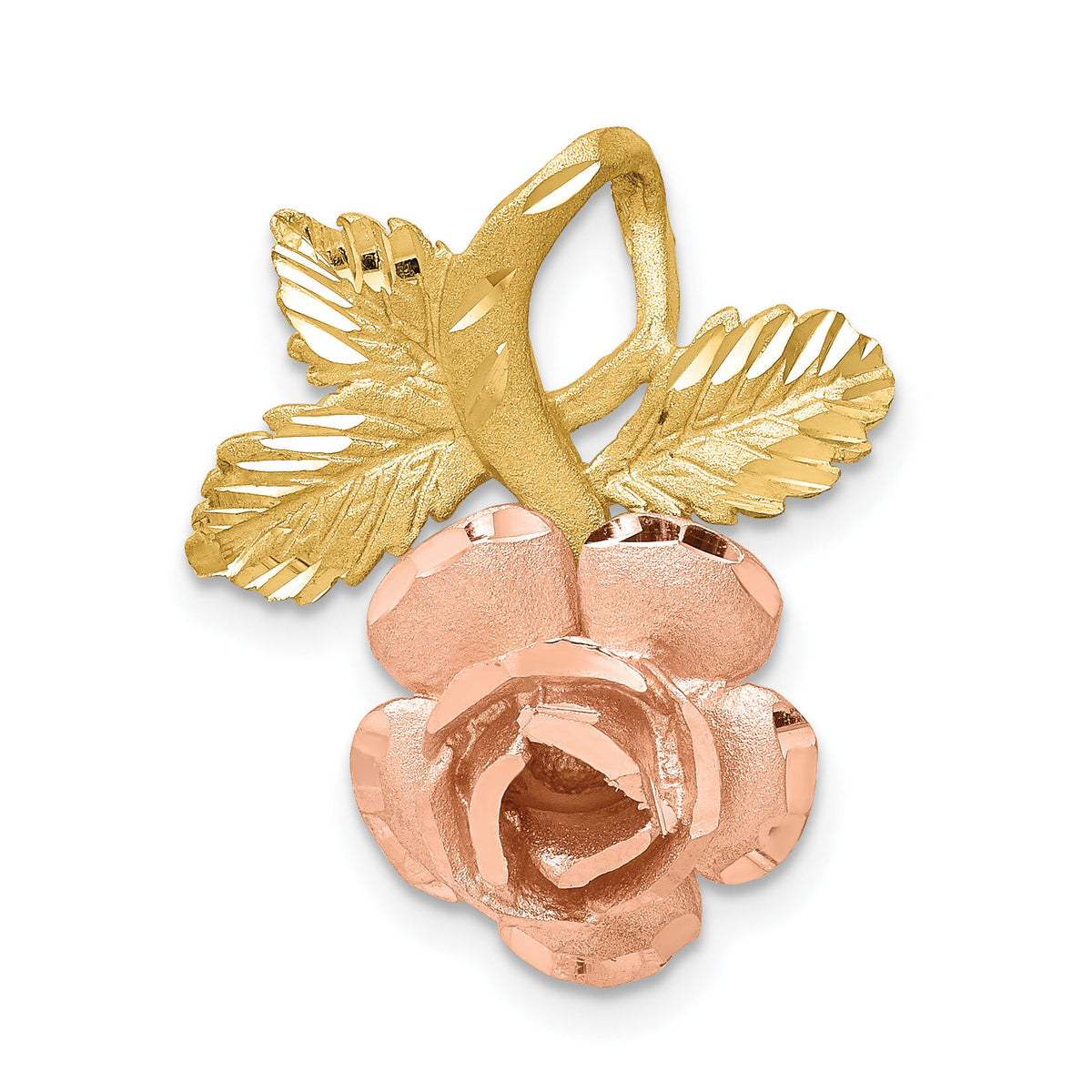 14k Two-tone Rose Chain Slide-D615