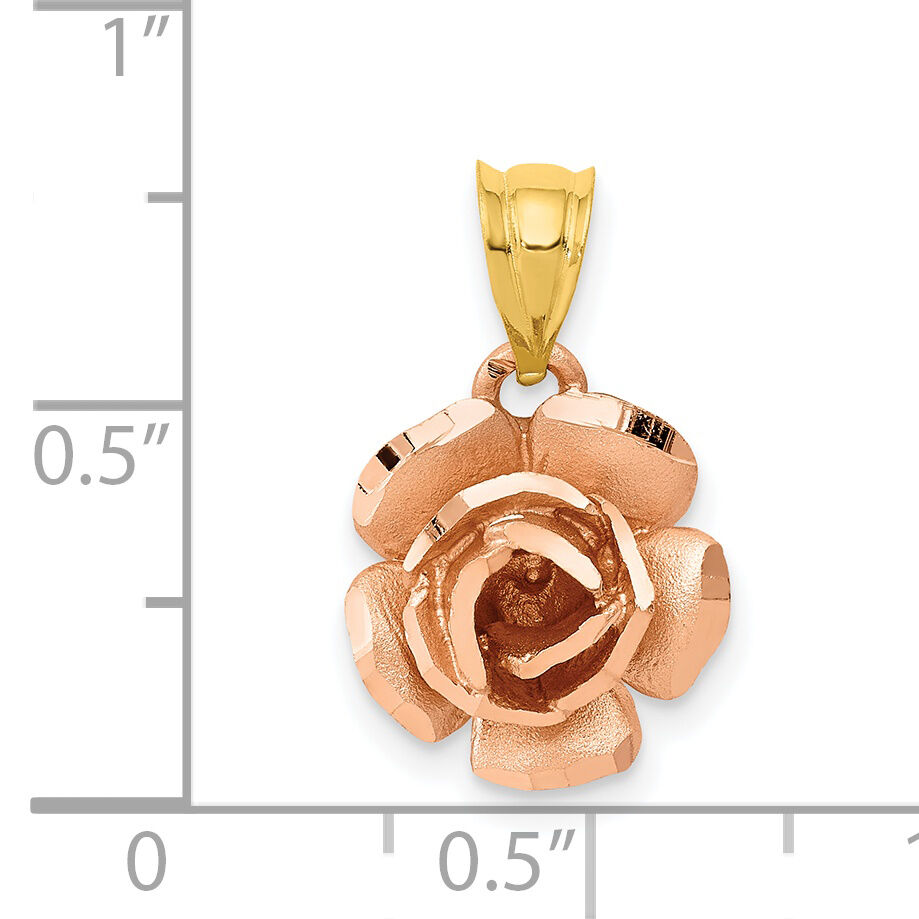 14k Two-tone Rose Charm-D617