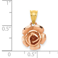 14k Two-tone Rose Charm-D617