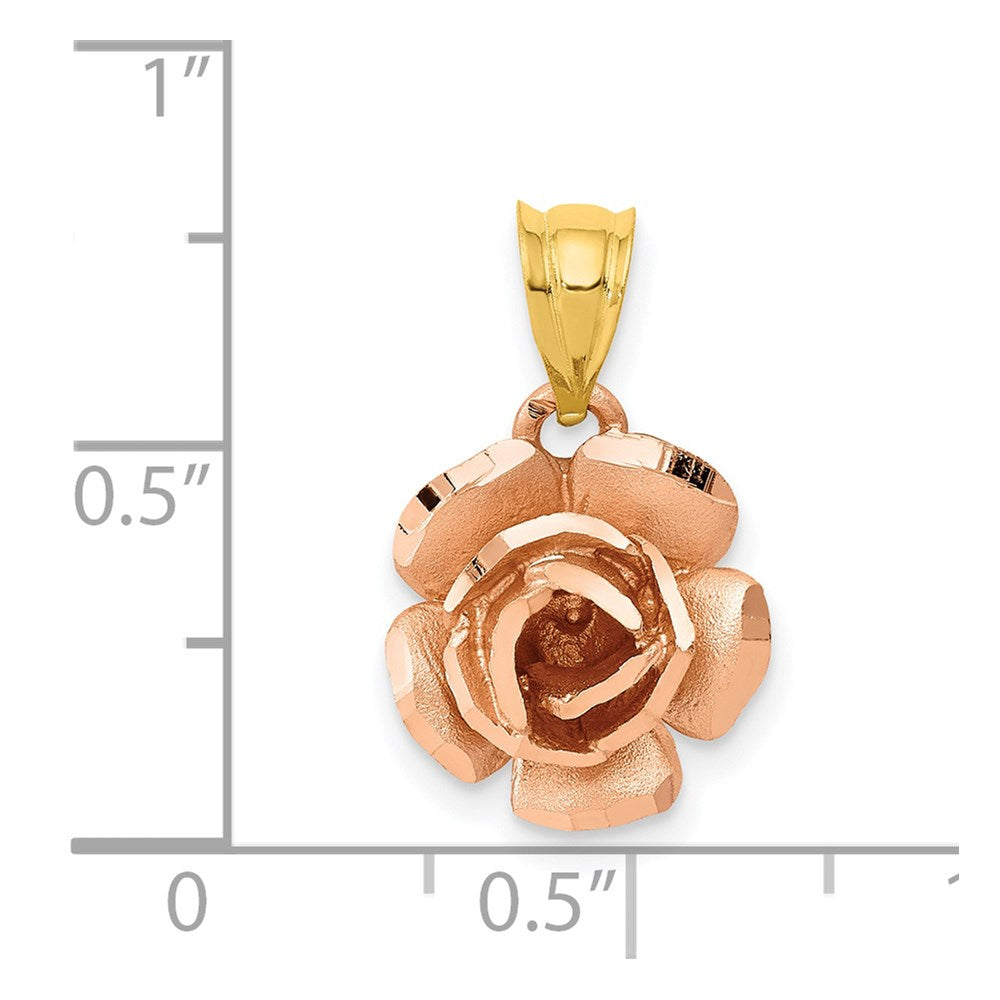 14k Two-tone Rose Charm-D617