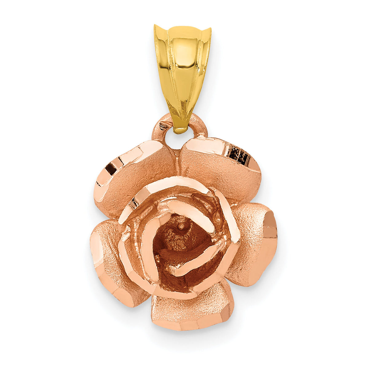 14k Two-tone Rose Charm-D617
