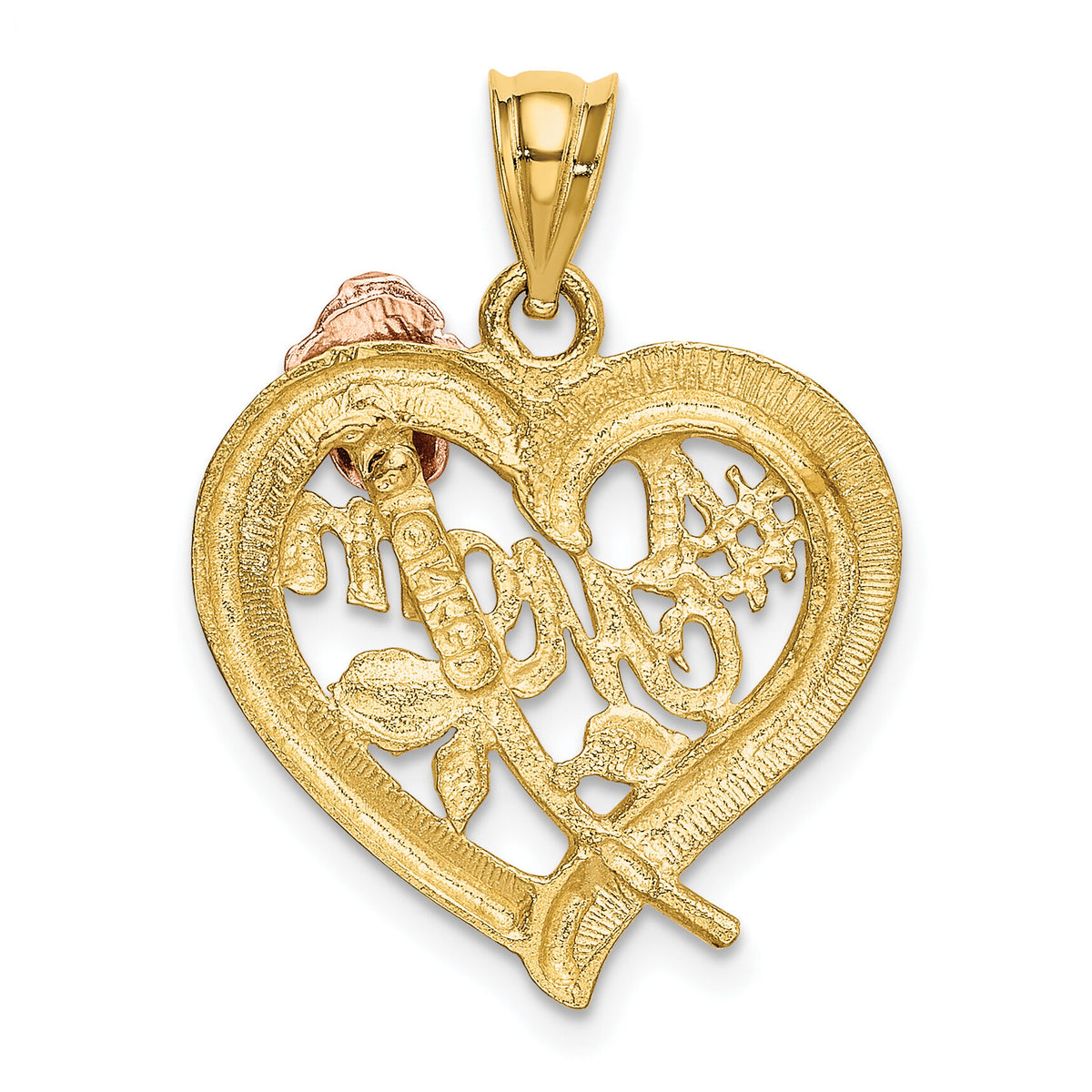 14k Two-Tone w/Rhodium Mom Charm-D639