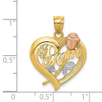 14k Two-Tone w/Rhodium Mom Charm-D639