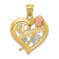 14k Two-Tone w/Rhodium Mom Charm-D639