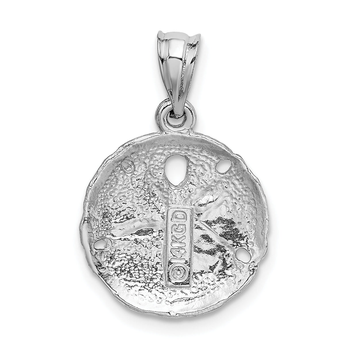 14k White Gold Sanddollar Charm-D714