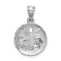 14k White Gold Sanddollar Charm-D714