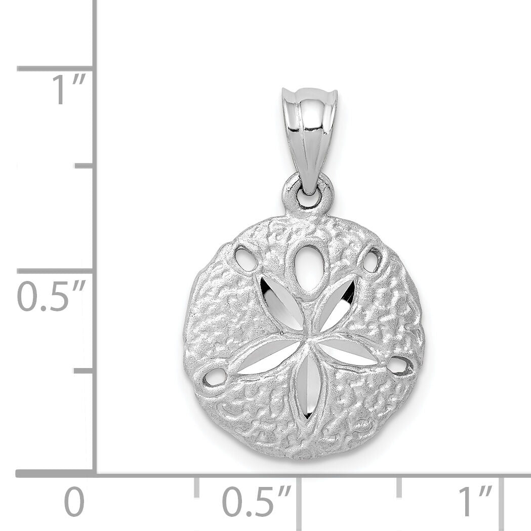 14k White Gold Sanddollar Charm-D714