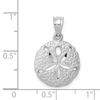 14k White Gold Sanddollar Charm-D714