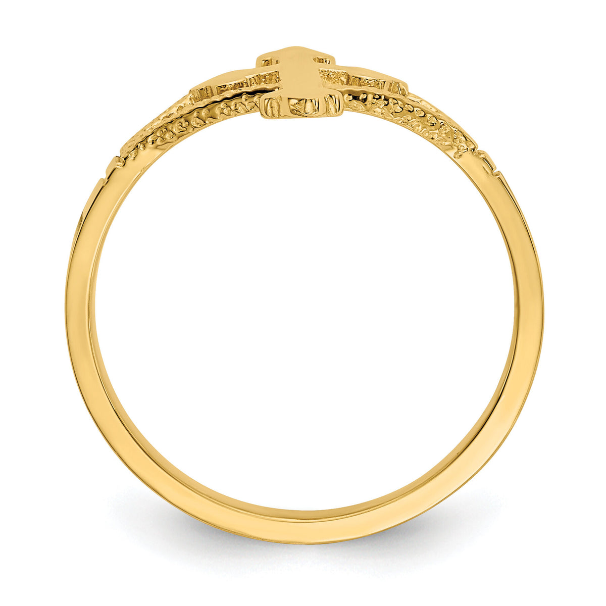 14k Polished Cross Ring-D77