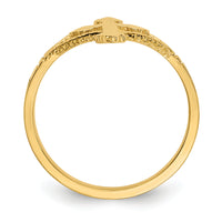 14k Polished Cross Ring-D77