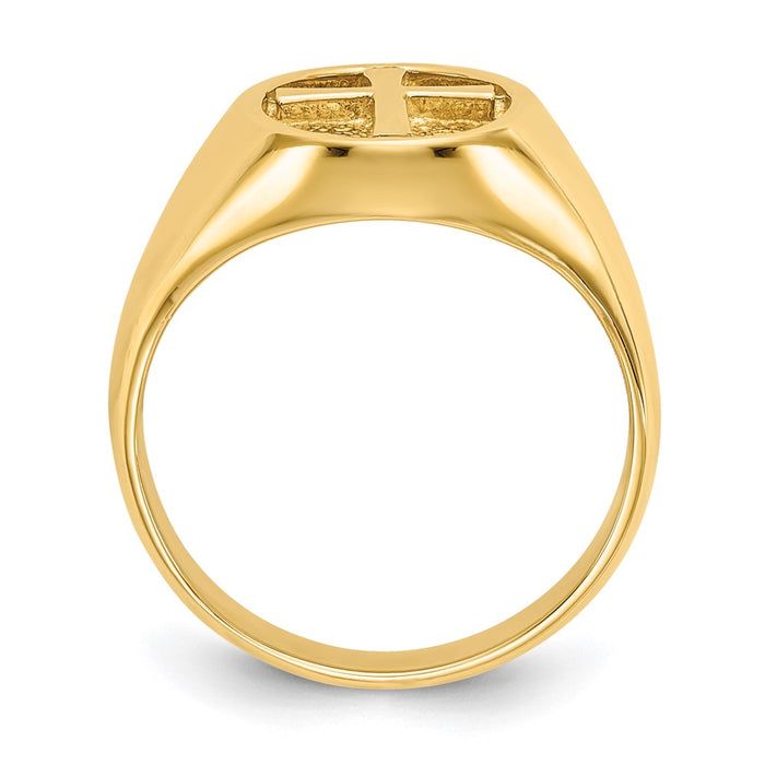 14k Polished Eternal Life Cross Ring-D79