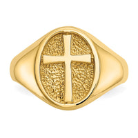 14k Polished Eternal Life Cross Ring-D79