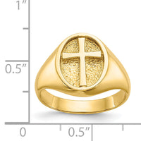 14k Polished Eternal Life Cross Ring-D79