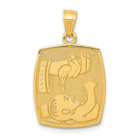 14K Satin / Polished Baptism Pendant-D799