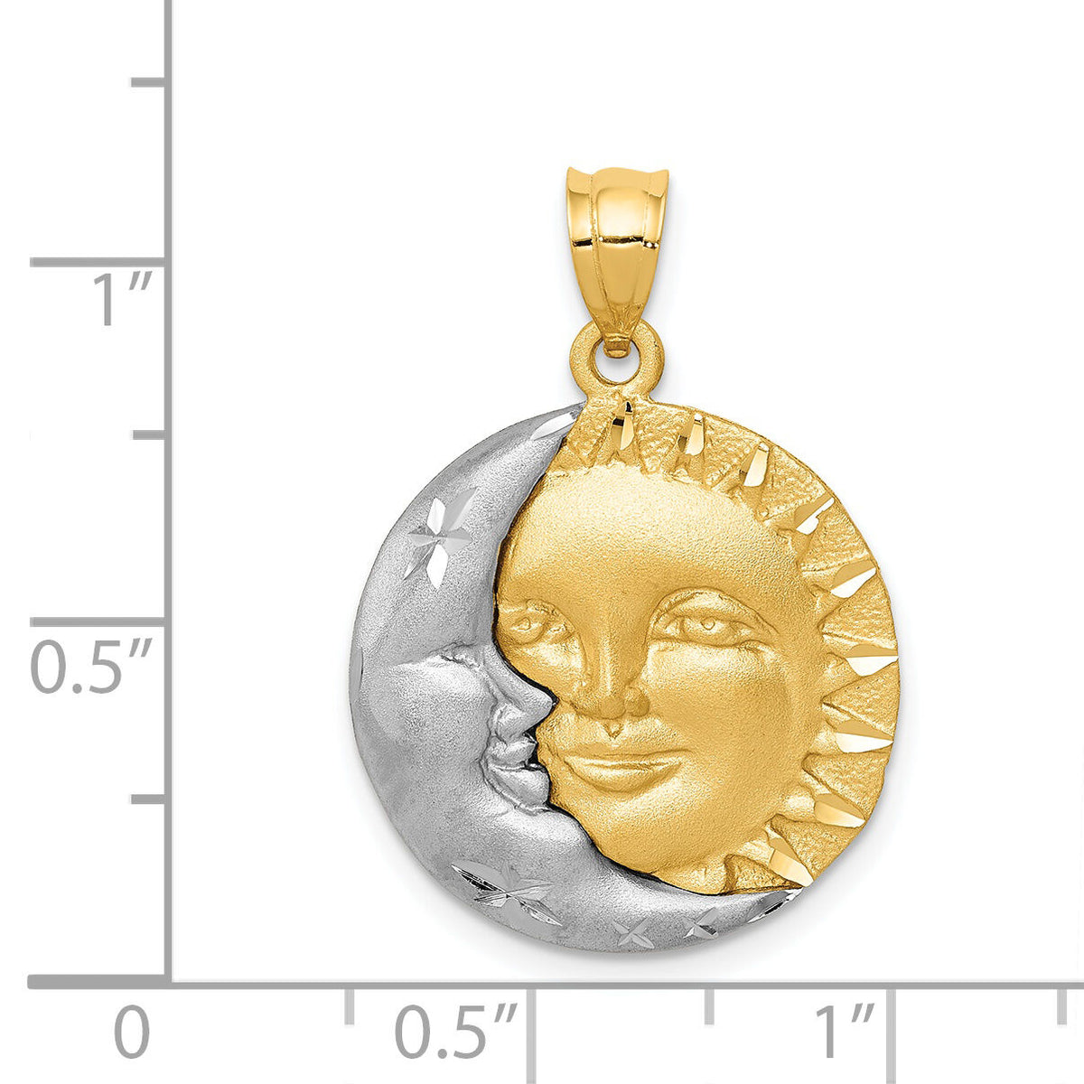 14k Two-tone Sun and Moon Charm-D8