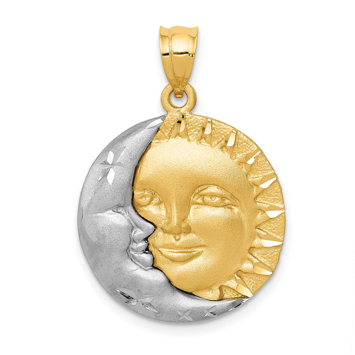 14k Two-tone Sun and Moon Charm-D8