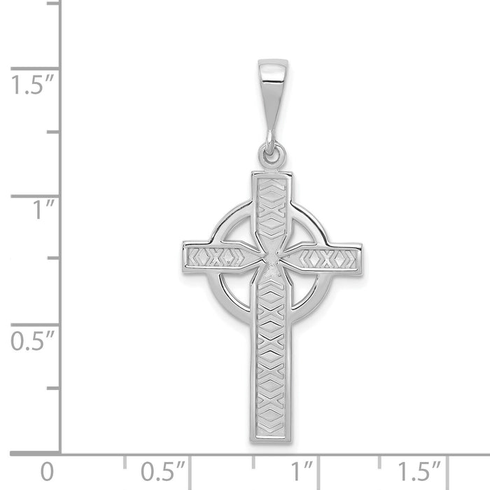 14k White Gold Celtic Cross Charm-D805