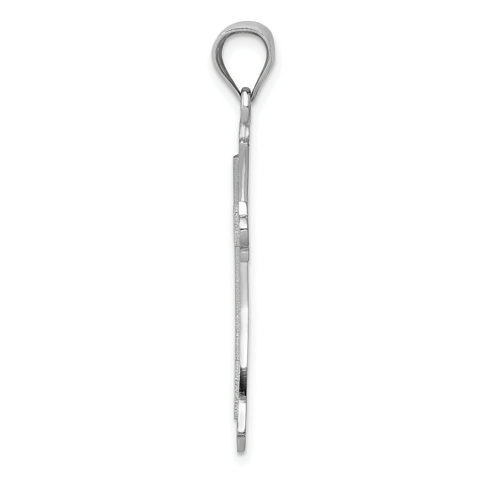 14k White Gold Cross Pendant-D806