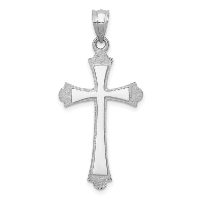 14k White Gold Cross Pendant-D806