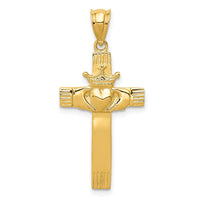 14k Claddagh Cross Pendant-D853